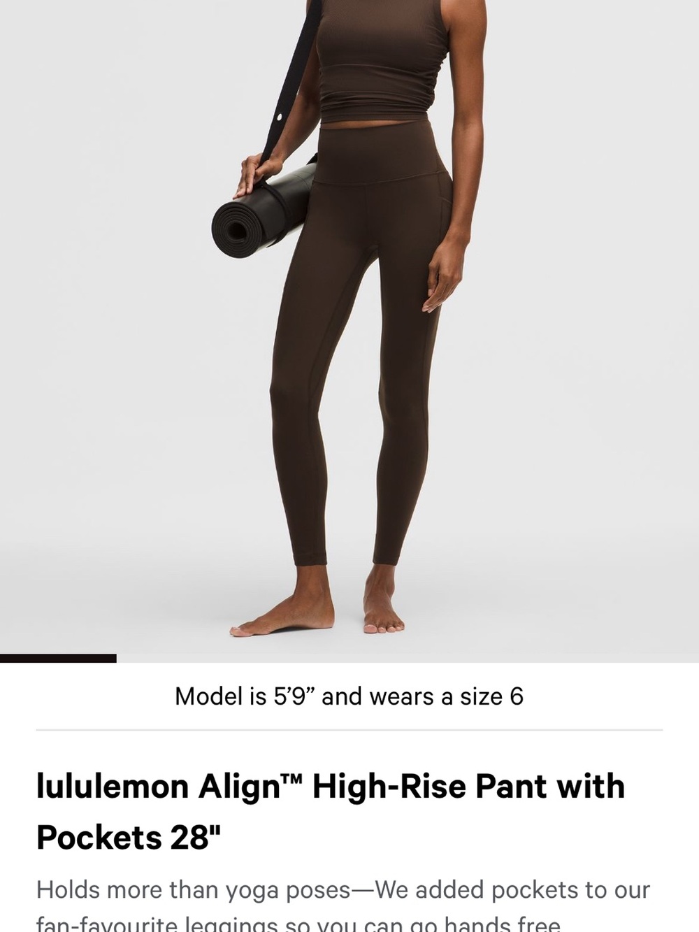 lululemonAlign  High-Rise Leggings 25” NWT SOLD OUT**walnut crunch!!!